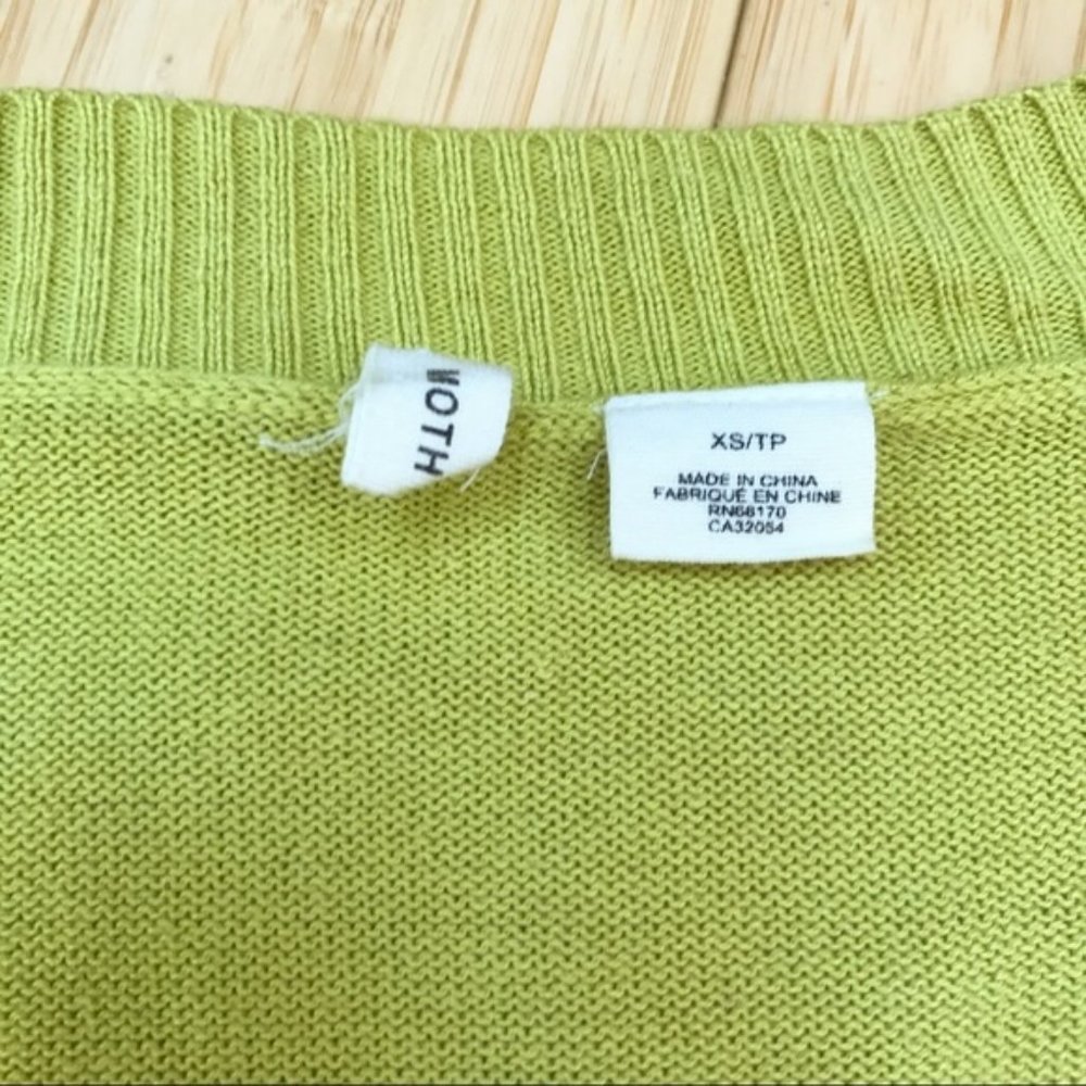 Anthropologie MOTH yellow green sweater, S/XS. - Picture 3 of 6